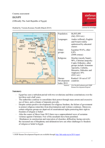 Country assessment Egypt Landanalyse
