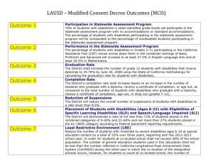 LAUSD – Modified Consent Decree Outcomes