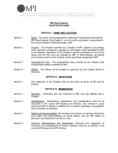 Chapter Bylaws - New England MPI Chapter