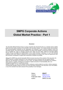 SMPG Corporate Actions Global Market Practice