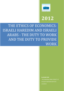 THE ETHICS OF ECONOMICS: ISRAELI HAREDIM AND