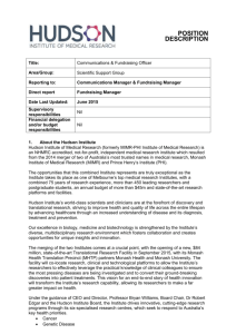 position description - Hudson Institute of Medical Research