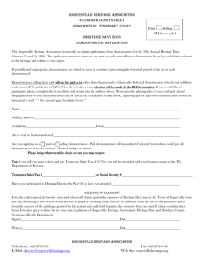 2016 Demonstrator Application - Rogersville Heritage Association