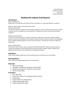 Biodiversity Indexes (Lab Report)