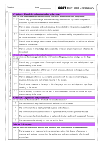 SSST Indiv Oral Commentary IOC Rubric