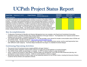 UCPath Project Status Report