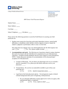 Appendix BSW 2 Senior Field Placement Request Form