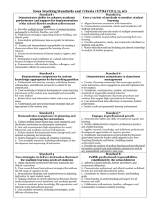 Iowa Teaching Standards and Criteria (UPDATED 5.13.10