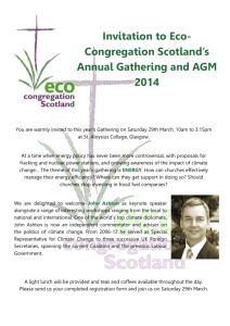 Invitation to Eco-Congregation Scotland`s Annual Gathering and