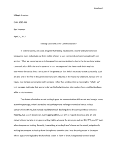 Final English Paper-Texting and Communication skills