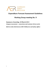 Expenditure forecast assessment guideline