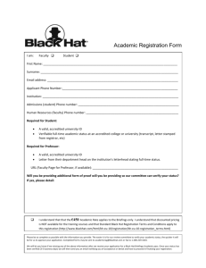 Academic Registration Form