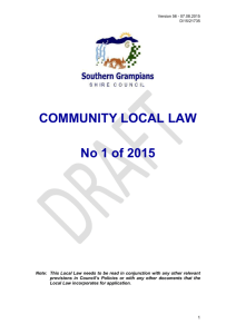 streets roads and council land local law no