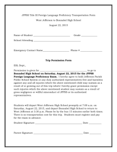 JPPSS Title III Foreign Language Proficiency Transportation Form