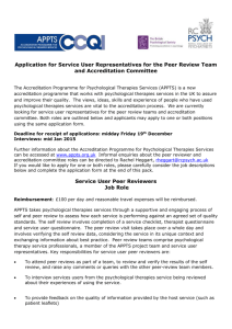 Service User Peer Reviewers Job Role