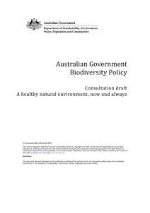 Australian Government Biodiversity Policy Consultation draft