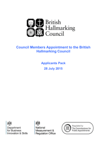 Council member appointments to the British Hallmarking