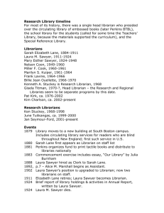 Research Library Timeline - Perkins School for the Blind Archives