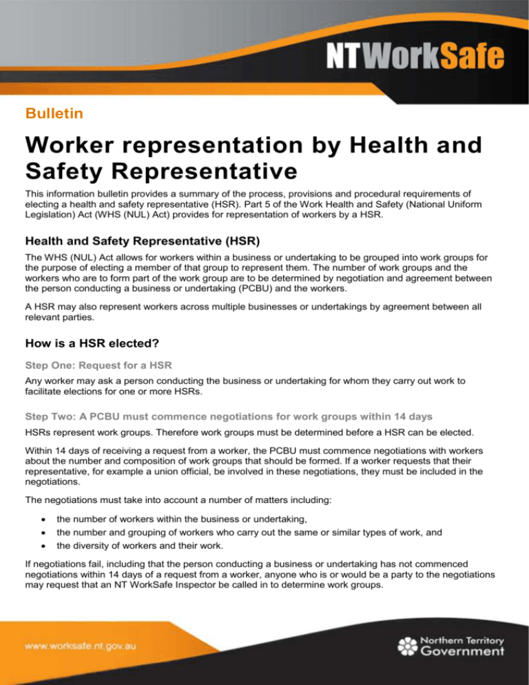 Worker representation by Health and Safety