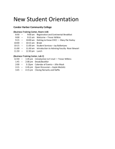 New Student Orientation Schedule