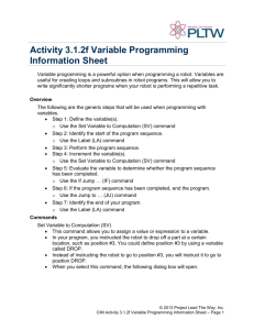 Activity 3.1.2f Variable Programming Information Sheet