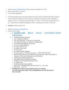 cardboard boat race construction criteria
