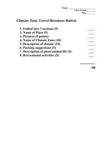 Climate Zone Travel Brochure Rubric