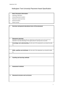 Placement award specification template