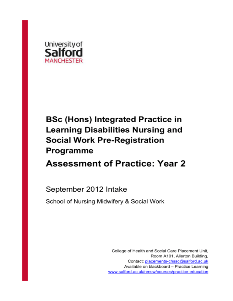 Integrated Practice In Learning Disabilities Nursing And Social Work