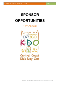 Why be a sponsor? - Central Coast Kids Day Out