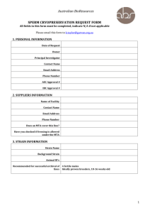 Sperm Cryopreservation Request Form