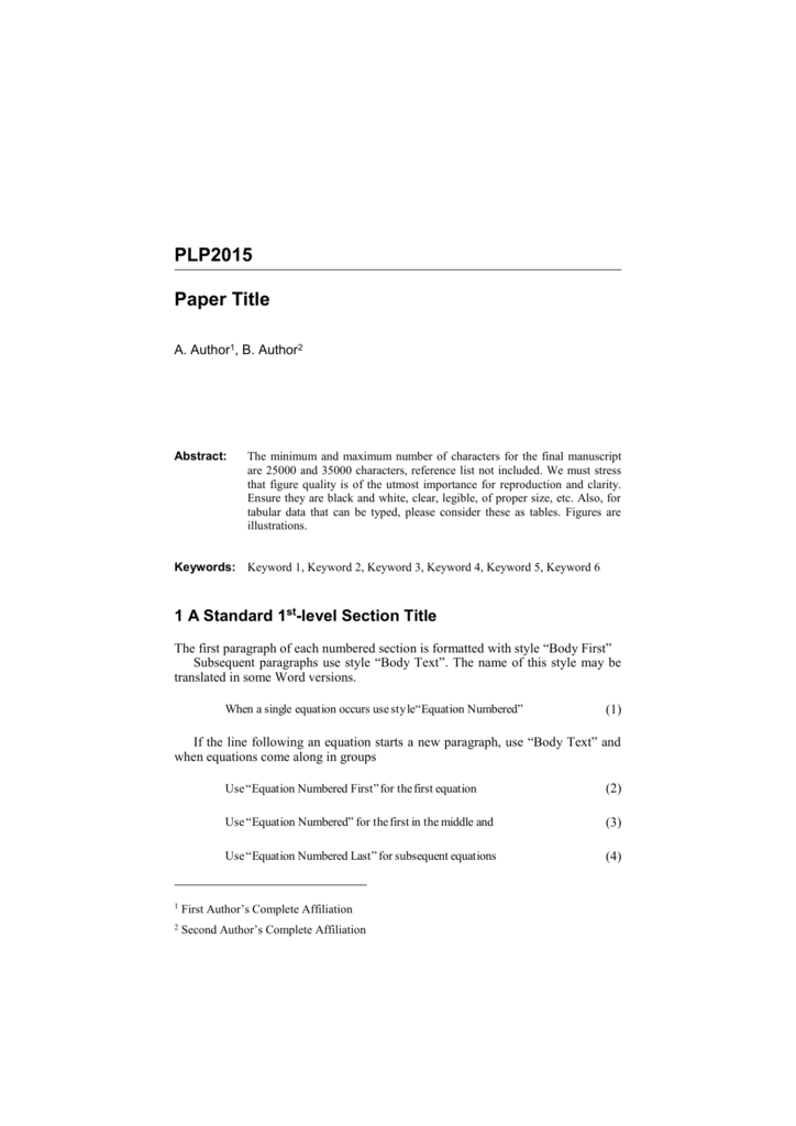 Literature Study Template