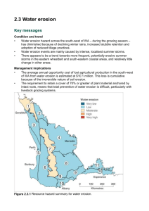 Figure 2.3.12 Modelled erosion hazard for a summer storm event in