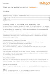 Challengers Application Pack – Leader