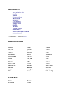 Resume Verbs