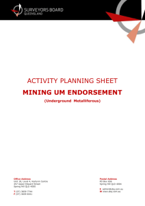 Activity Planning Sheet – Mining UM Endorsement