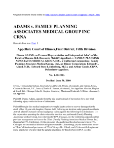 Adams v. Family Planning Associates Medical
