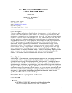 Africa*s Business Culture - Anthropology at the University of Florida