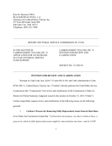 Carbon/Emery Telcom Inc`s Petition to Review and Clarification