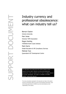 Industry currency support document - National Centre for Vocational