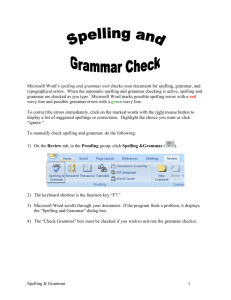 Spelling and Grammar Check