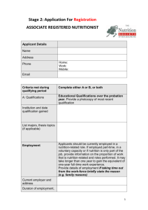 Stage 2: Application form for Associate Registration