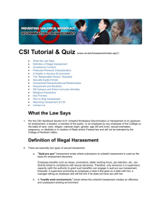 Reporting Harassment at CSI - CSI Human Resources