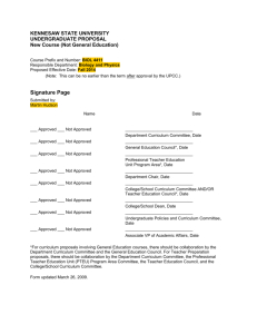 Undergraduate Policies and Curriculum Committee: Kennesaw