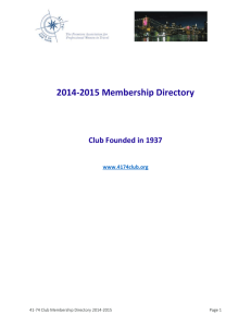 2014-2015 Membership Directory Club Founded in 1937 www