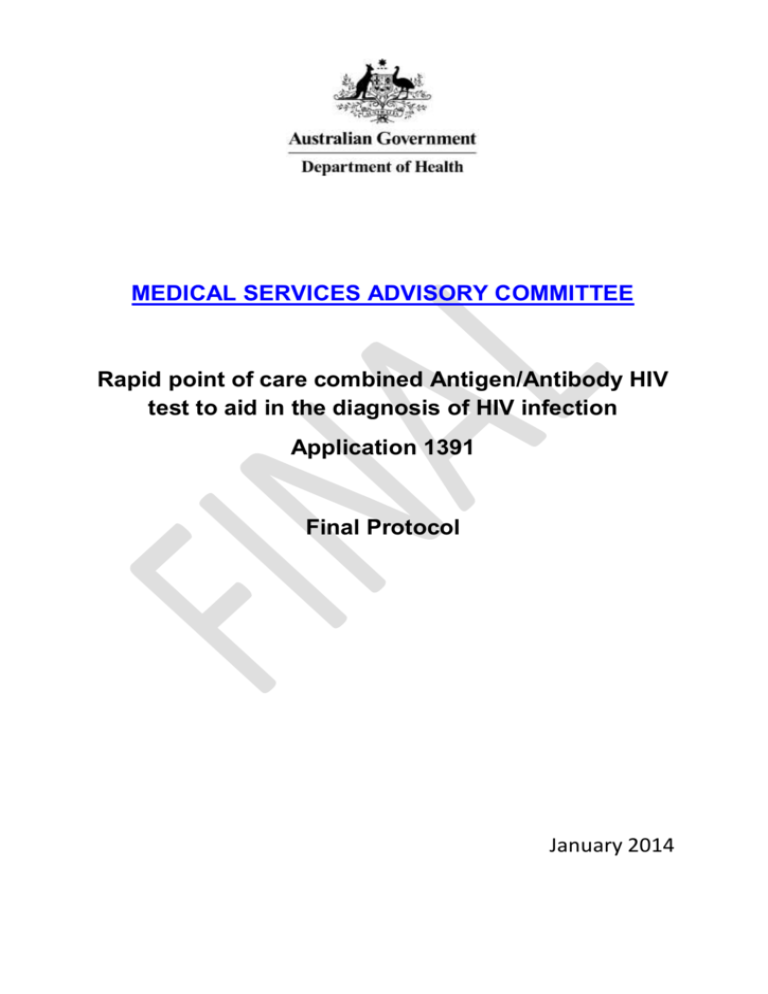 Final Protocol The Medical Services Advisory Committee