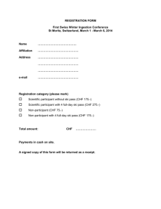 registration form - Swiss Winter Conference on Ingestive Behavior