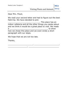 Letter Template 2 Visiting Plants and Animals 47450