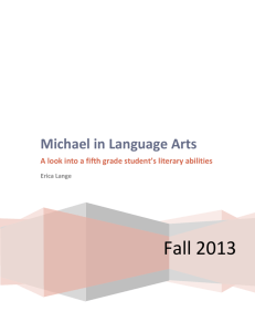 Michael in Language Arts - Erica Lange`s Portfolio