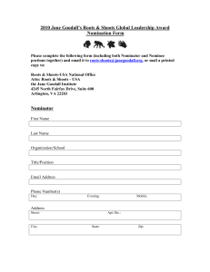 The Jane Goodall Youth Leadership Nomination Submission Form